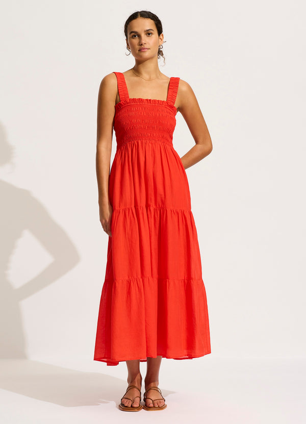 seafolly Faithful Midi Dress - Flame