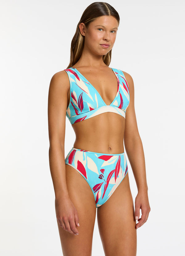 Seafolly Fauna Plunge Bikini Top - Dolce