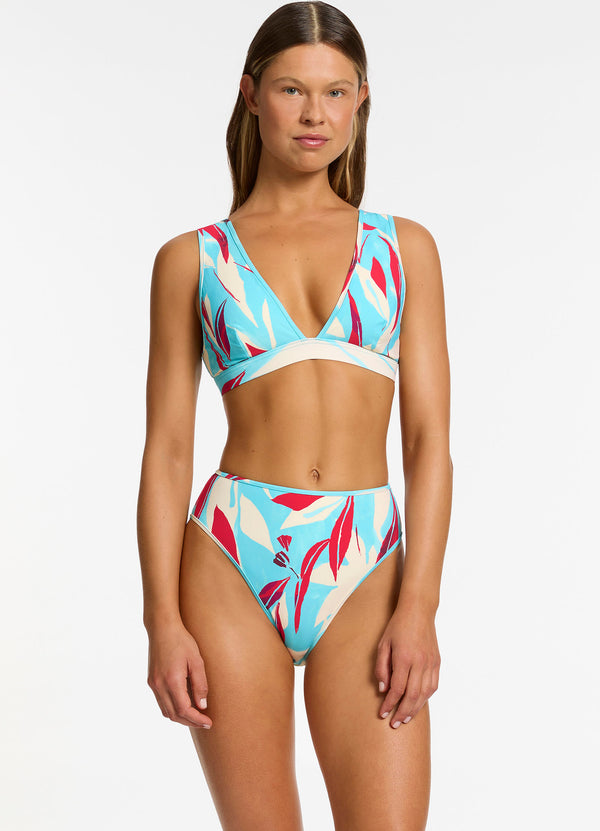 seafolly Fauna Plunge Bikini Top - Dolce