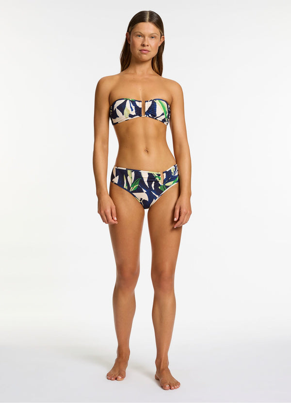 seafolly Fauna U Trim Mid Rise Bikini Bottom - Ink