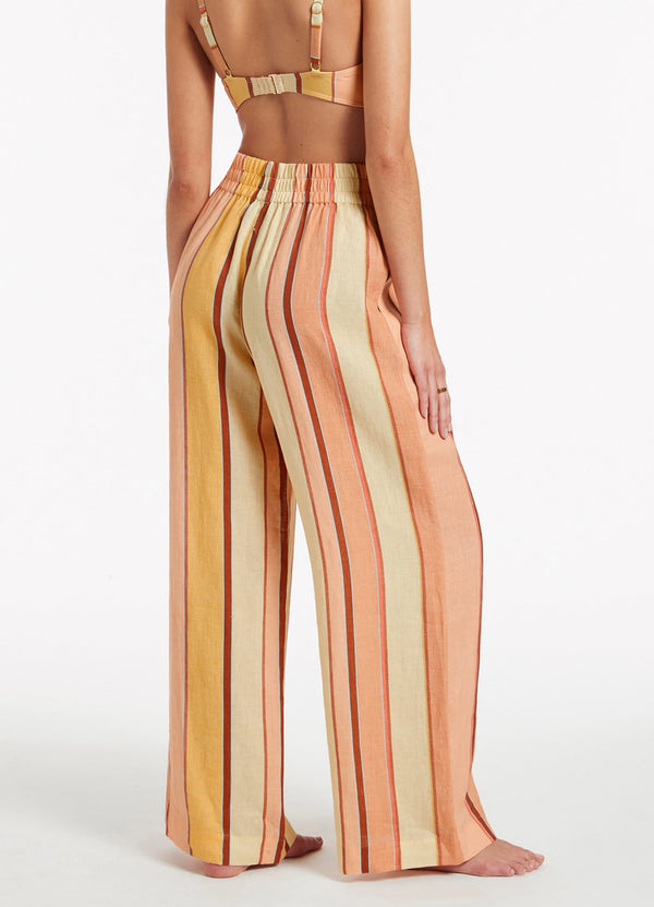Seafolly Fira Stripe Wide Leg Pants - Marigold