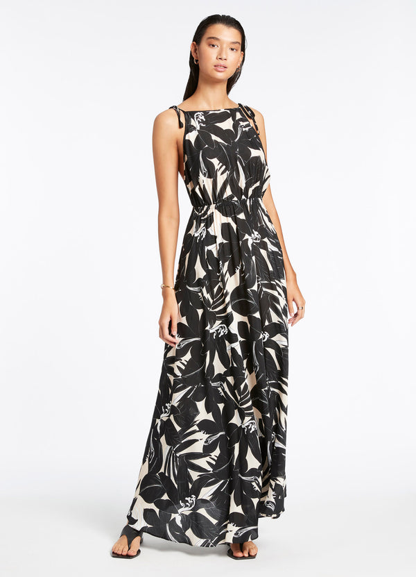 Seafolly Floreale Backless Maxi Dress - Black