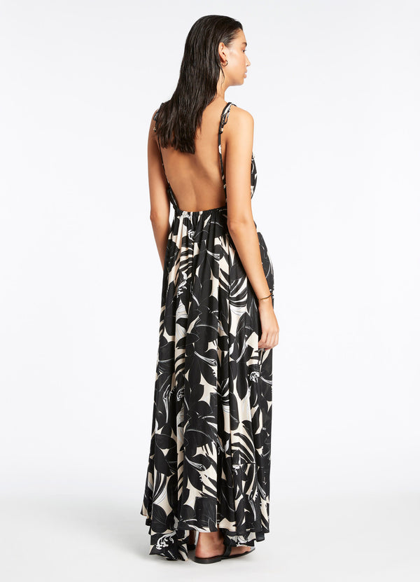 Seafolly Floreale Backless Maxi Dress - Black