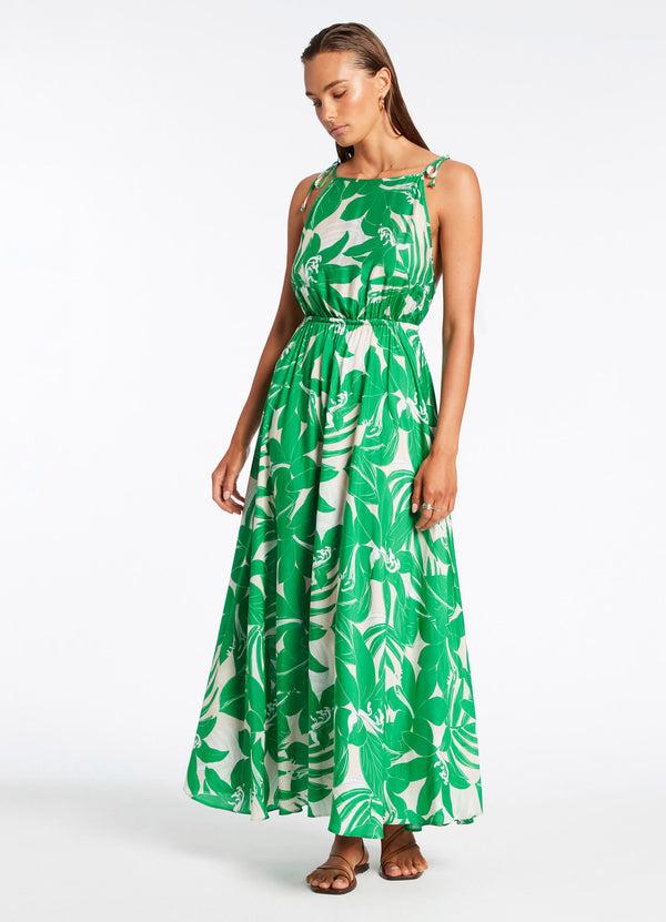 Seafolly Floreale Backless Maxi Dress - Green