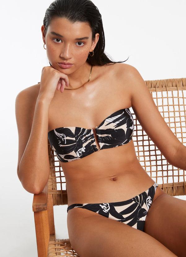 seafolly Floreale Bandeau Top - Black