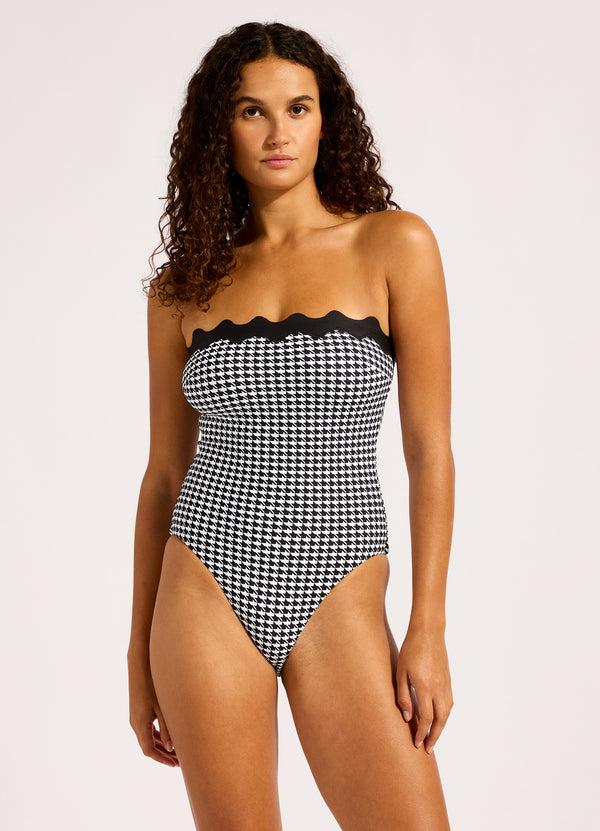 Seafolly Gia Check Ric Rac One Piece Swimsuit