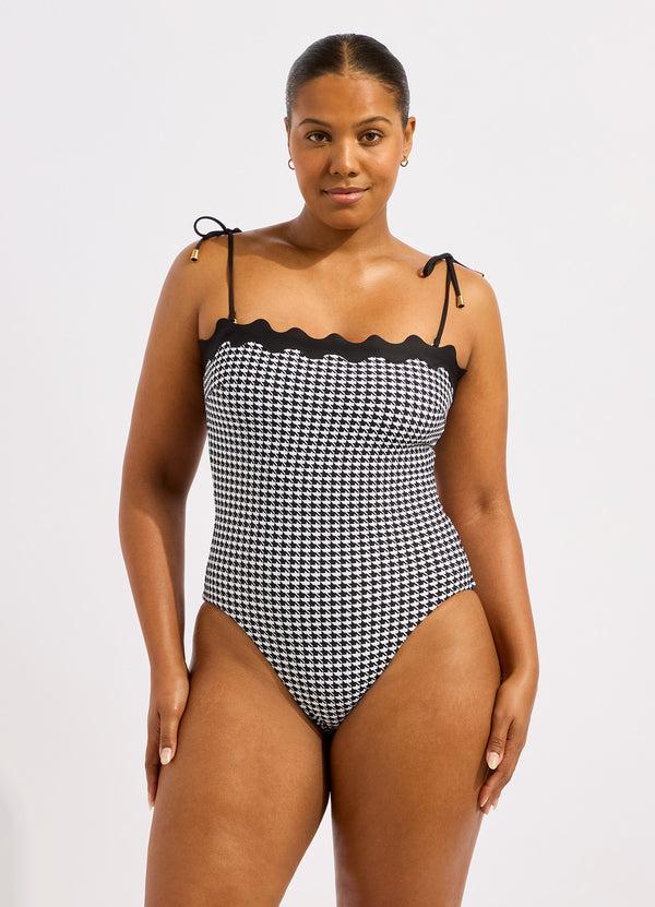seafolly Gia Check Ric Rac One Piece Swimsuit
