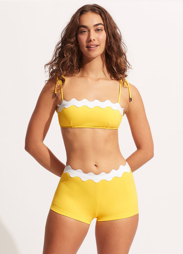 seafolly Gia Ric Rac Boyleg Bikini Bottom - Citron