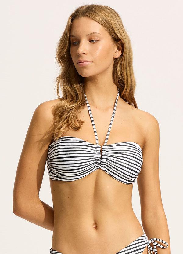 Seafolly Isla Palm DD "U" Tube Bikini Top - White