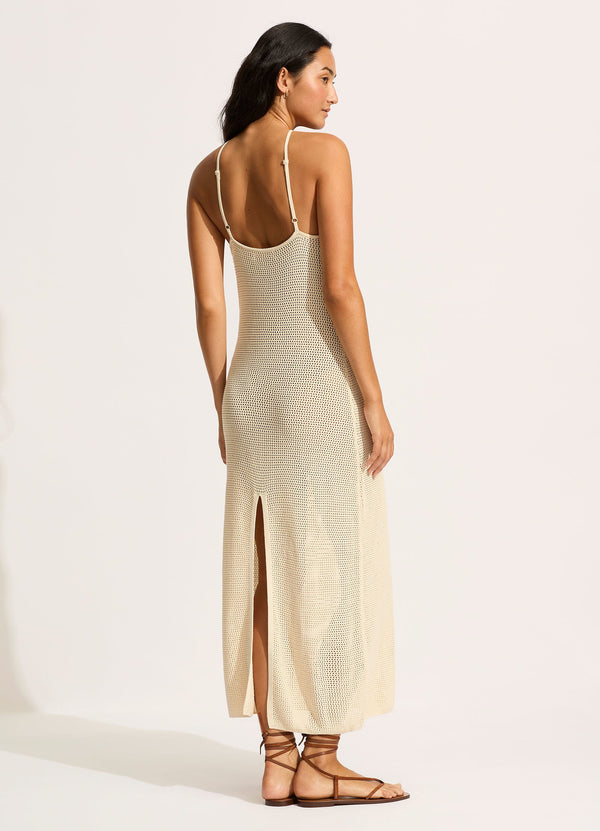 Seafolly Isla Palm Knit Maxi Dress - Ecru