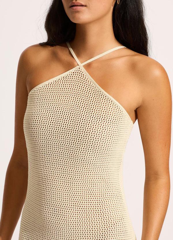 Seafolly Isla Palm Knit Maxi Dress - Ecru