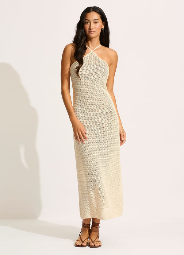 seafolly Isla Palm Knit Maxi Dress - Ecru