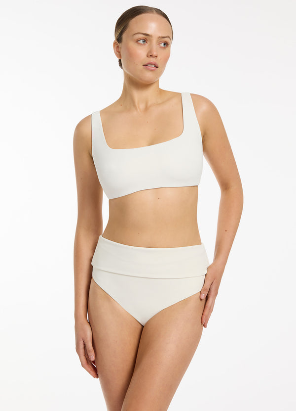 seafolly Isla Rib E-F Tank Bikini Top - Cream