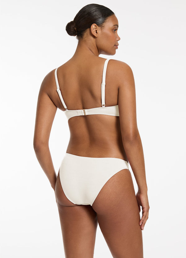 Seafolly Isla Rib Hipster Bikini Bottom - Cream