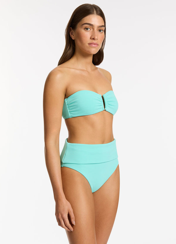 Seafolly Isla Rib U Trim Bandeau Bikini Top - Dolce