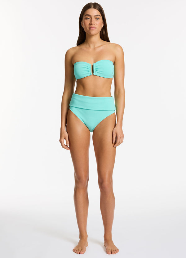 Seafolly Isla Rib U Trim Bandeau Bikini Top - Dolce