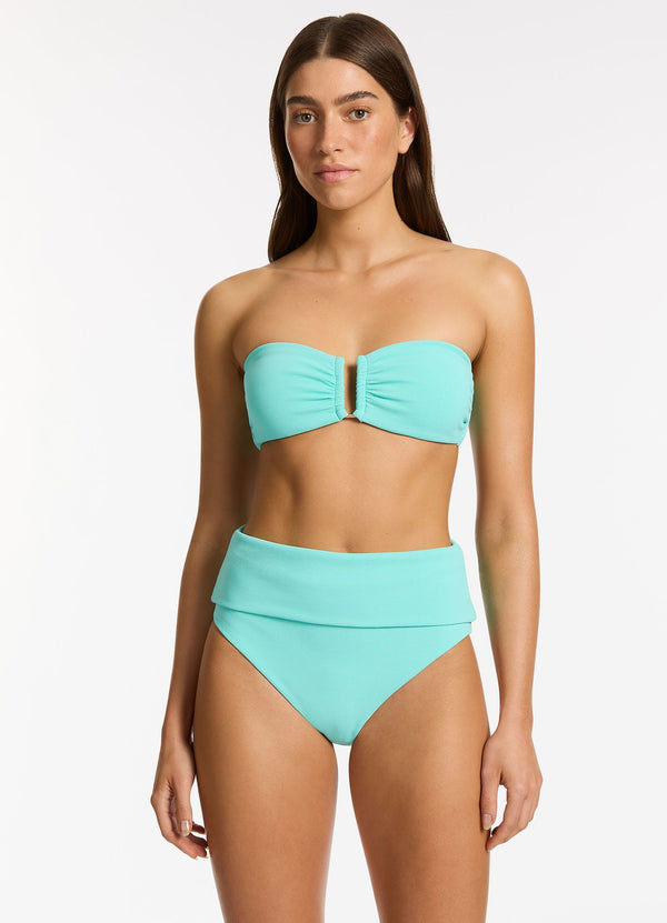 seafolly Isla Rib U Trim Bandeau Bikini Top - Dolce