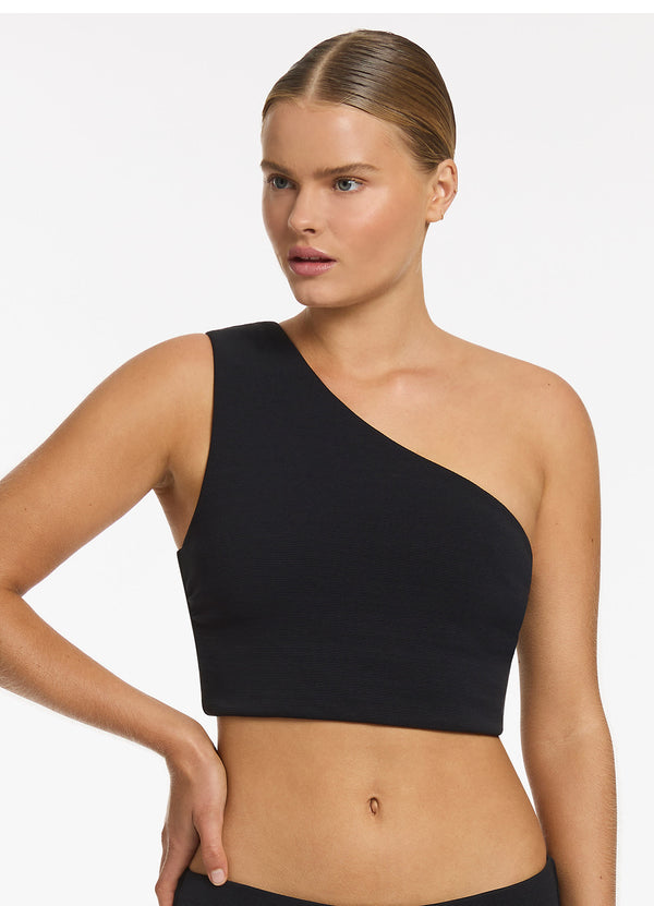 Seafolly Isla Rib Wide Shoulder Top - Black