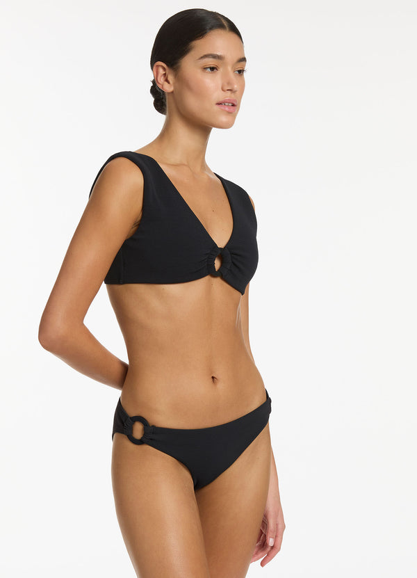 Seafolly Isla Rib Wide Strap Top - Black