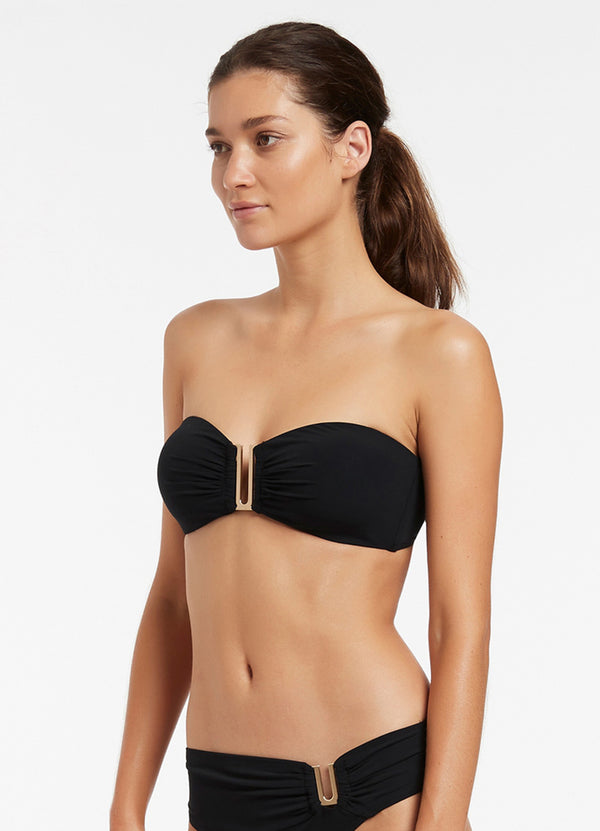 Seafolly Jetset Bandeau Bikini Top - Black