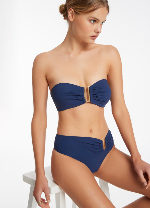 Seafolly Jetset Bandeau Bikini Top - Pacific Blue