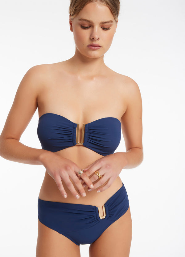 Seafolly Jetset Bandeau Bikini Top - Pacific Blue