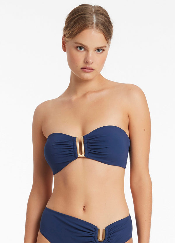 seafolly Jetset Bandeau Bikini Top - Pacific Blue