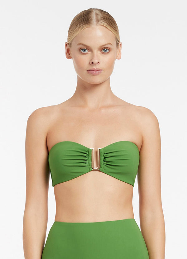 Seafolly Jetset Bandeau Bikini Top - Palm