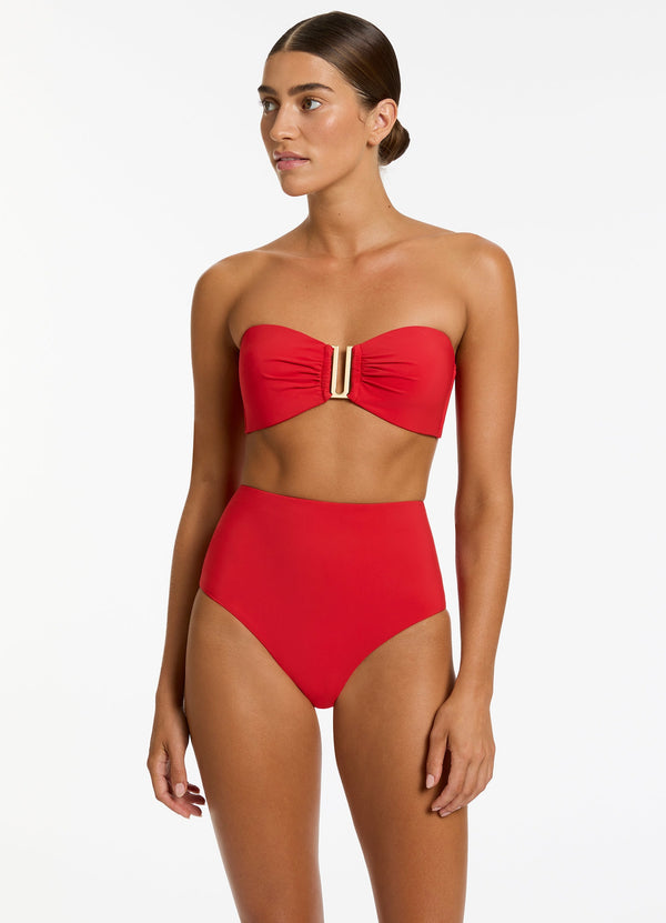 seafolly Jetset Bandeau Bikini Top - Rosso
