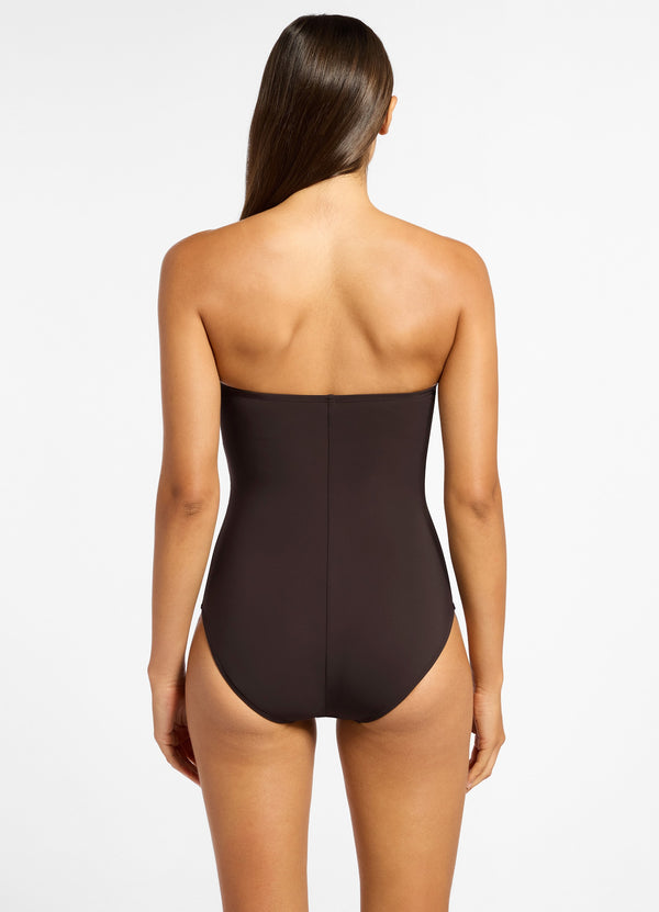 Seafolly Jetset Bandeau One Piece - Chocolate