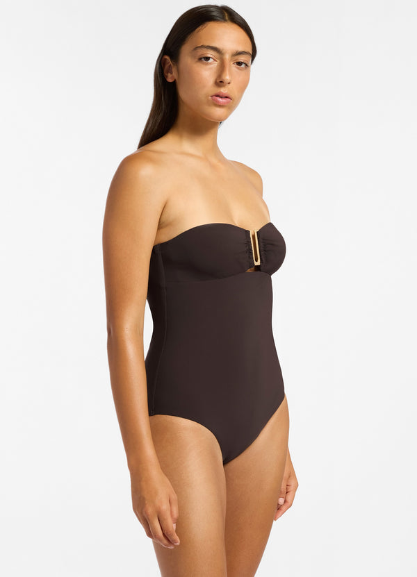 Seafolly Jetset Bandeau One Piece - Chocolate