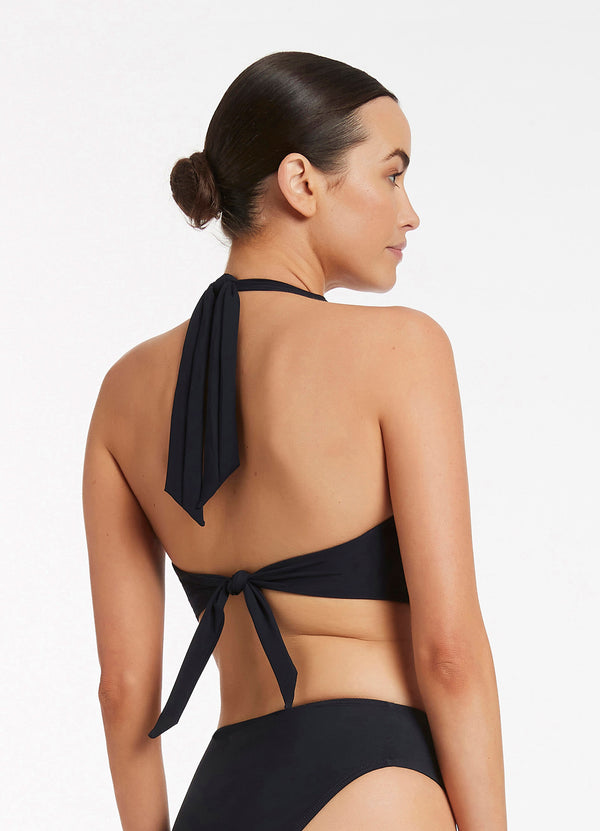 Seafolly Jetset D-Dd Halter Top - Black