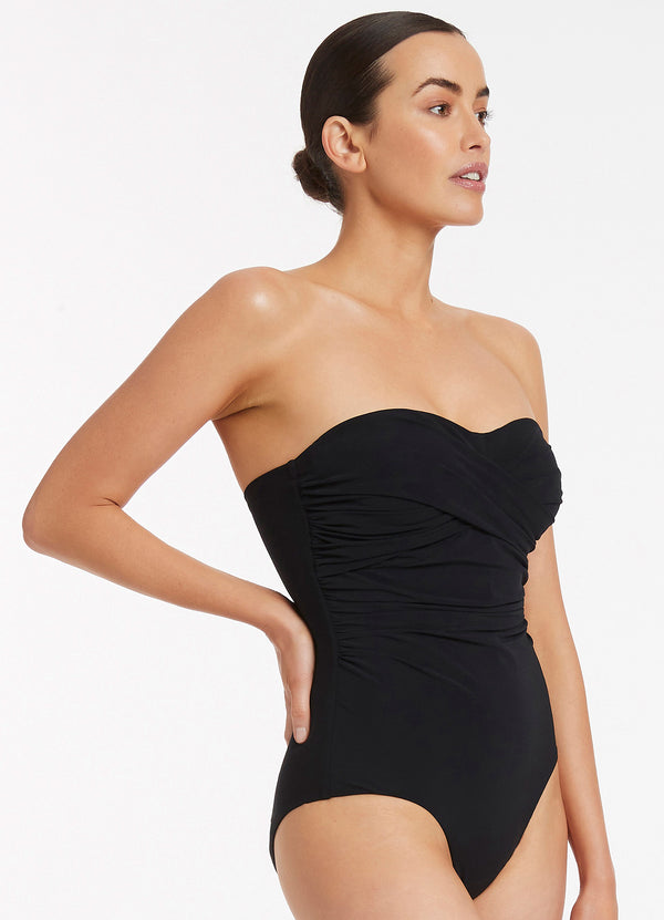 Seafolly Jetset D-Dd Twist Front One Piece - Black