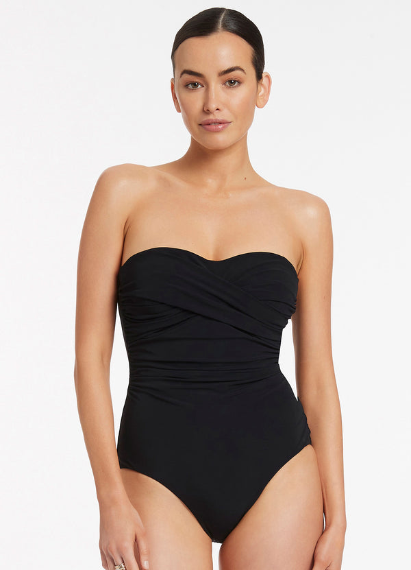 seafolly Jetset D-Dd Twist Front One Piece - Black