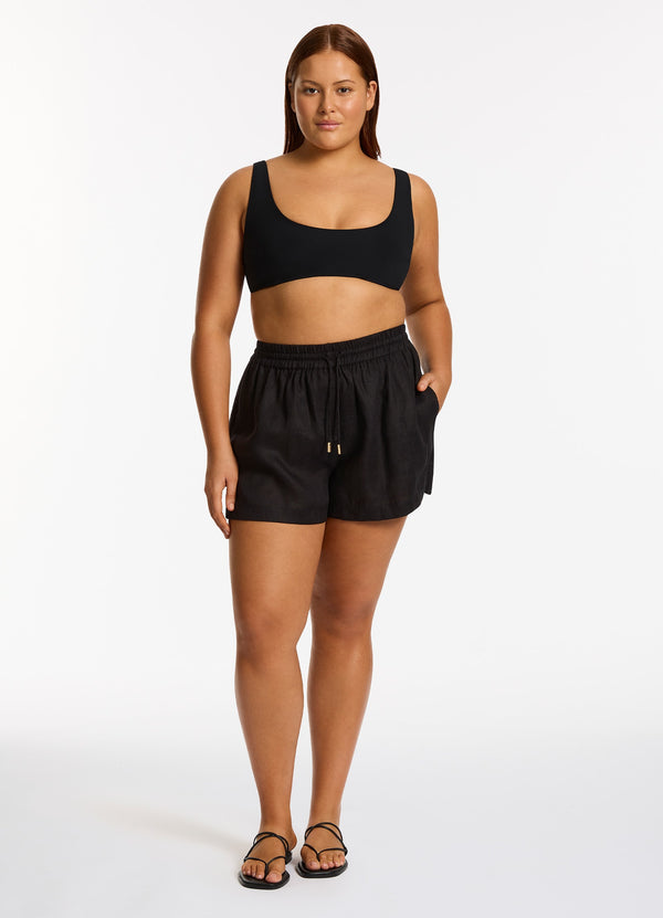Seafolly Jetset Elastic Waist Short - Black