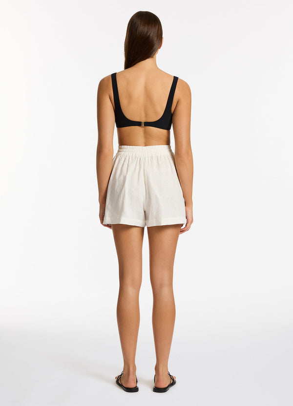 Seafolly Jetset Elastic Waist Short - Cream