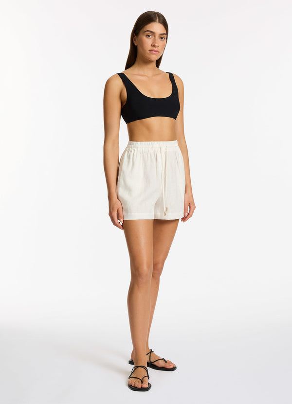 Seafolly Jetset Elastic Waist Short - Cream