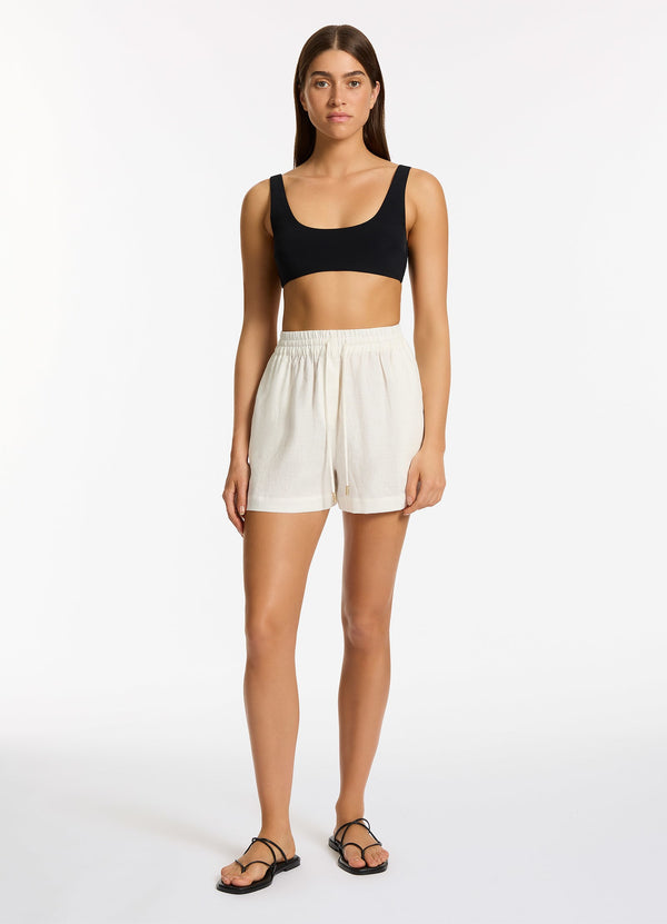 seafolly Jetset Elastic Waist Short - Cream
