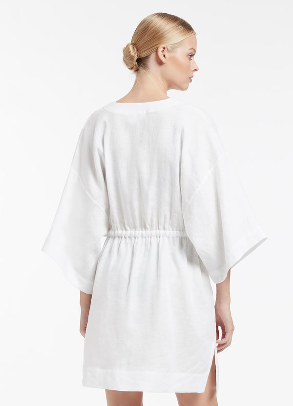 Seafolly Jetset Gather Front Kaftan - White