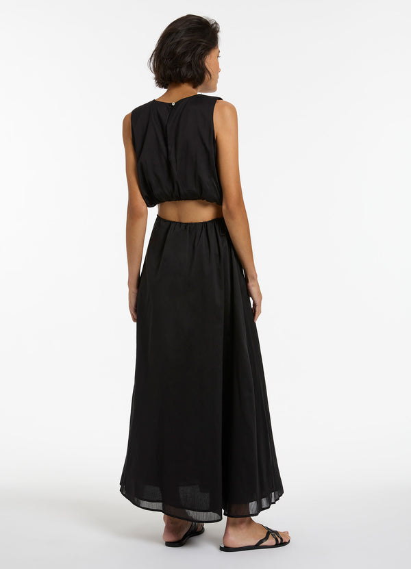 Seafolly Jetset Gathered Maxi Skirt - Black