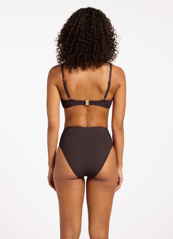 Seafolly Jetset High Waist High Leg Bikini Bottom