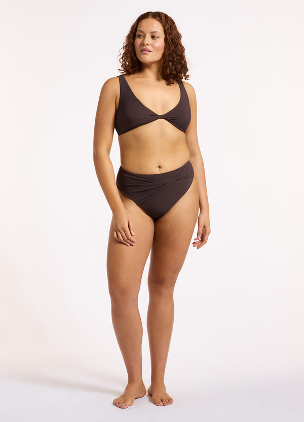 Seafolly Jetset High Waist High Leg Bikini Bottom