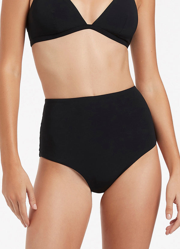 Seafolly Jetset High Waisted Bikini Bottom - Black