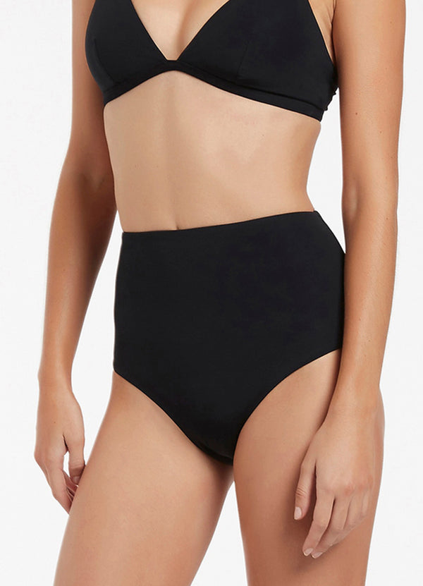 Seafolly Jetset High Waisted Bikini Bottom - Black