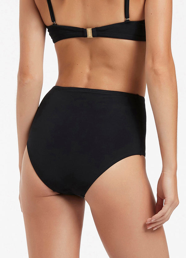 Seafolly Jetset High Waisted Bikini Bottom - Black