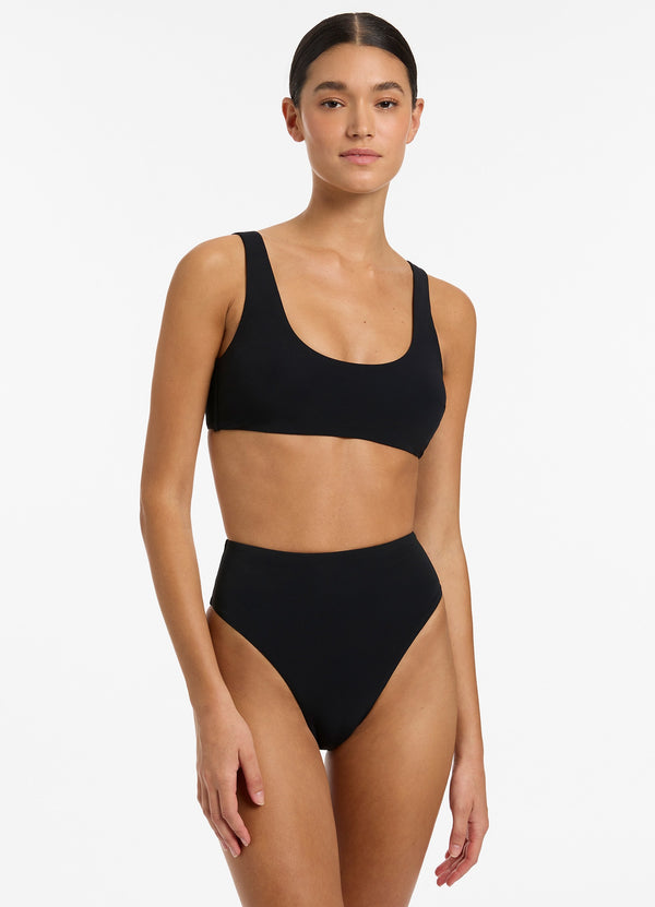 seafolly Jetset High Waisted Bikini Bottom - Black