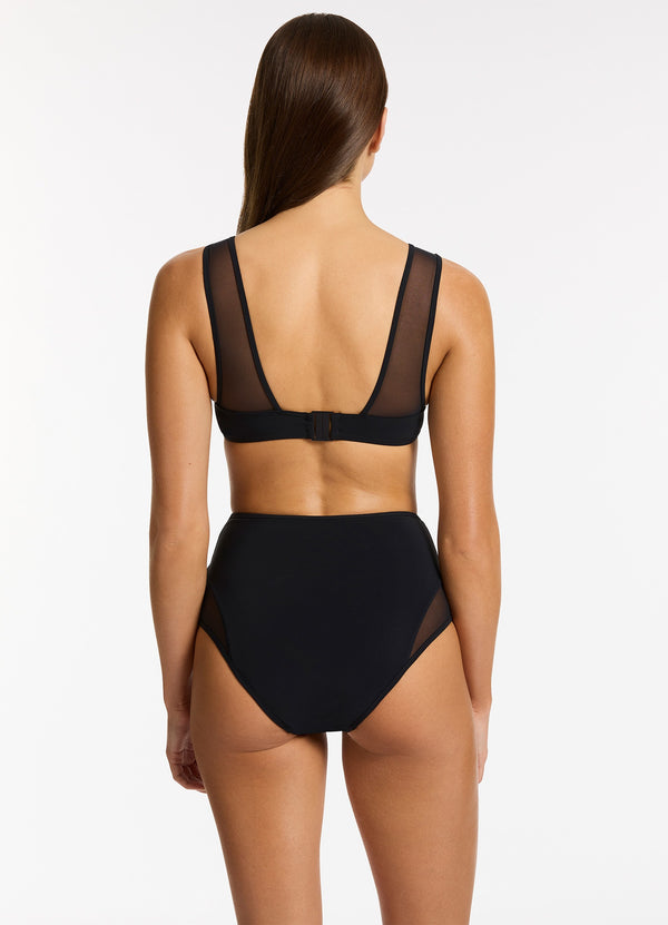 Seafolly Jetset Lure Balconette Bikini Top - Black