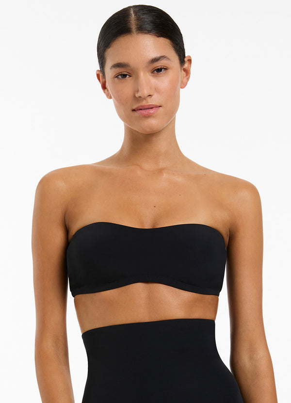 Seafolly Jetset Minimal Bandeau Bikini Top - Black