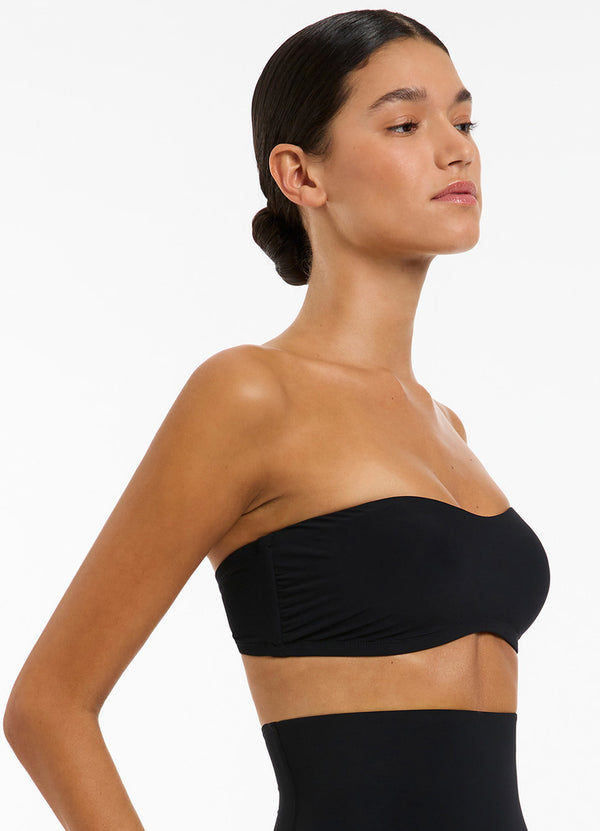 Seafolly Jetset Minimal Bandeau Bikini Top - Black