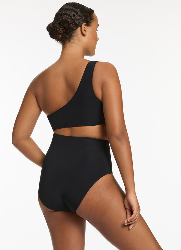 Seafolly Jetset One Shoulder One Piece - Black